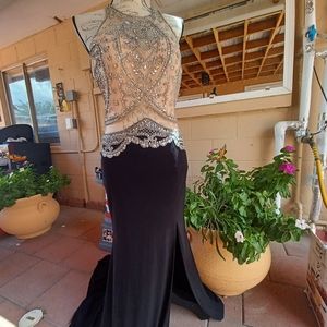 Black Beaded Formal Gown